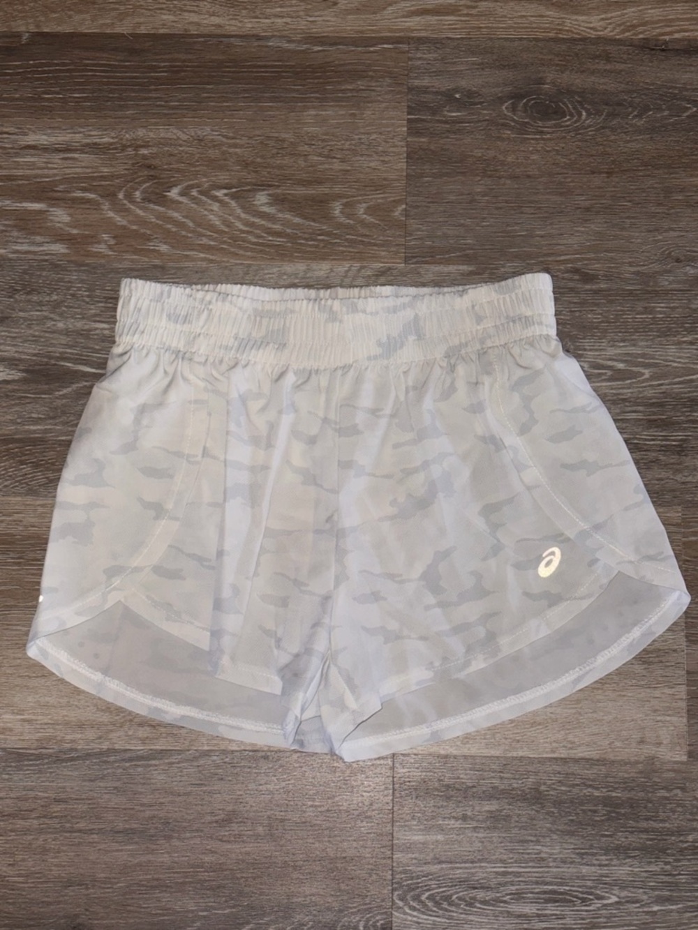 Asics White Camo Running Shorts